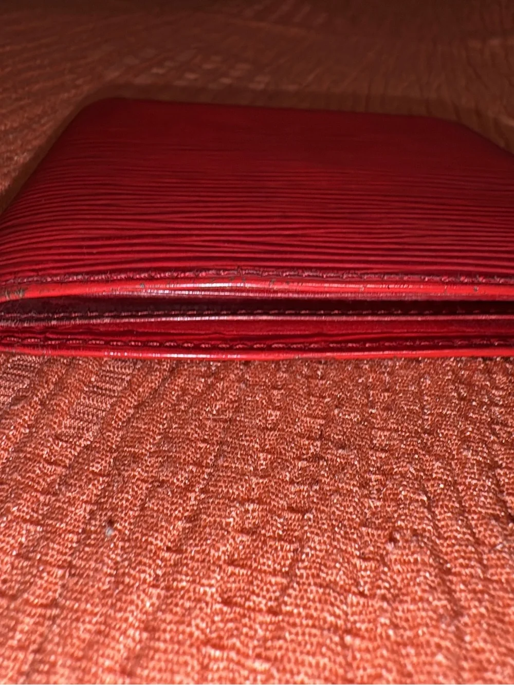 Louis Vuitton Red Epi Leather Bi-Fold Wallet